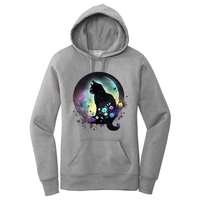 Cute Cat Motifs Cat Women's Pullover Hoodie