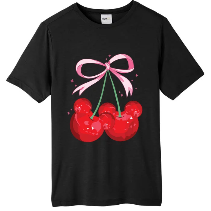 Coquette Cherry Mouse Ears Bow Princess Theme Park ChromaSoft Performance T-Shirt