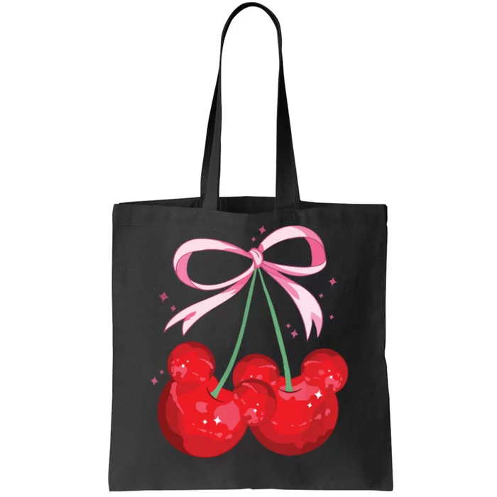 Coquette Cherry Mouse Ears Bow Princess Theme Park Tote Bag