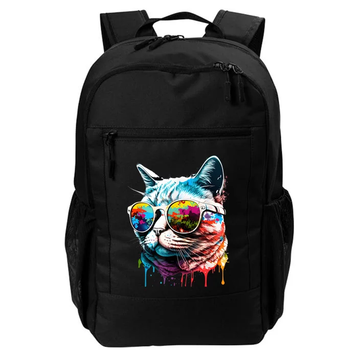 Cute Cat Motif Pop Art Cat Daily Commute Backpack