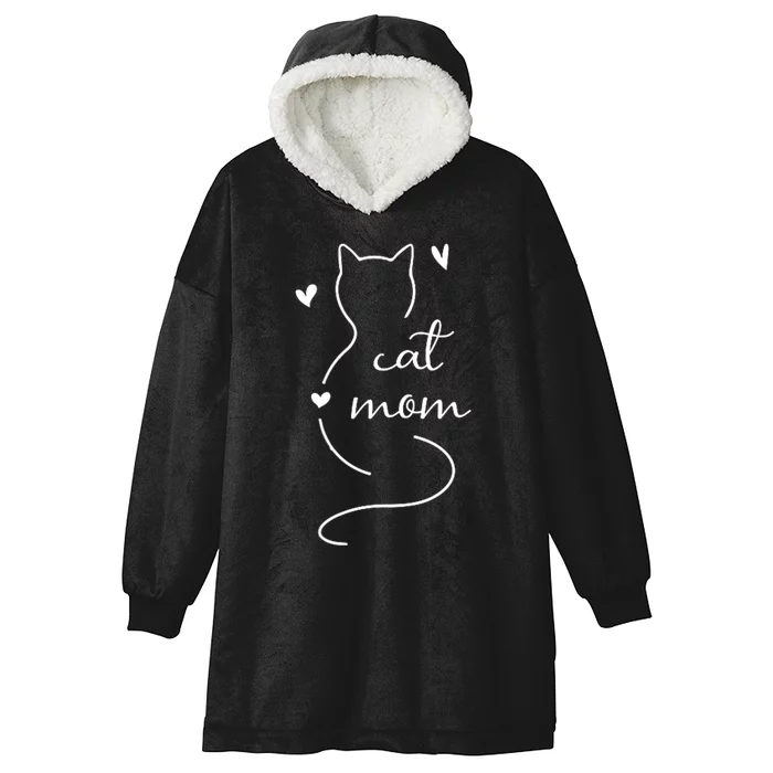 Cute Cat Mam Cat Mama Kitty Kitten Cat Mom Hooded Wearable Blanket