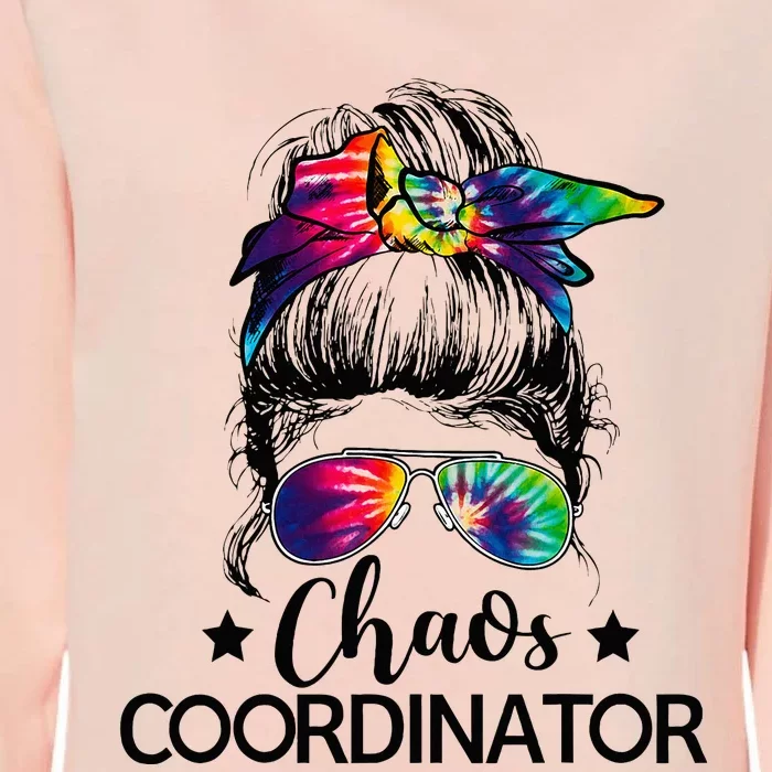 Chaos Coordinator Messy Bun Teachers Womens California Wash Sweatshirt