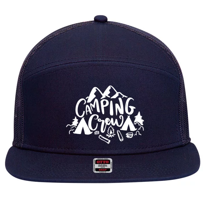 Camping Crew Mountain 7 Panel Mesh Trucker Snapback Hat