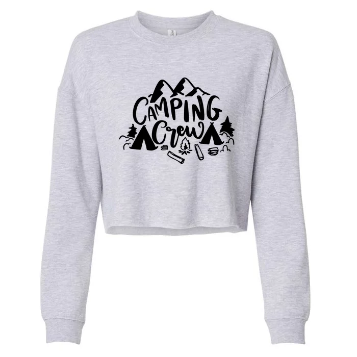 Camping Crew Mountain Cropped Pullover Crew