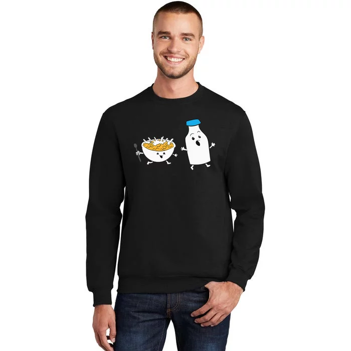 Cereal Chasing Milk Cornflakes Breakfast Cereal Tall Sweatshirt