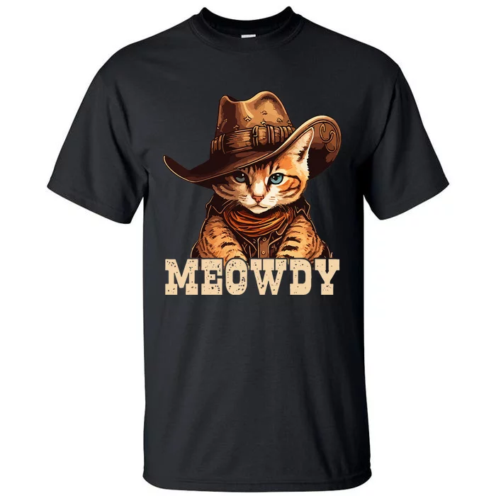 Cowboy Cat Meowdy Tall T-Shirt