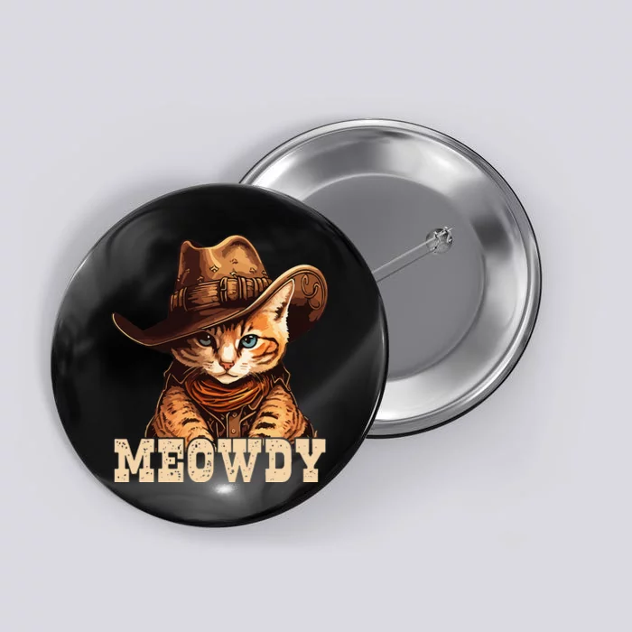 Cowboy Cat Meowdy Button