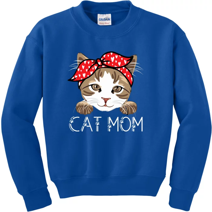 Cute Cat Mom Cat Lovers Mother's Day Kids Sweatshirt