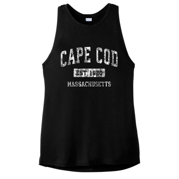 Cape Cod Massachusetts Ma Vintage Sports Established Ladies Tri-Blend Wicking Tank