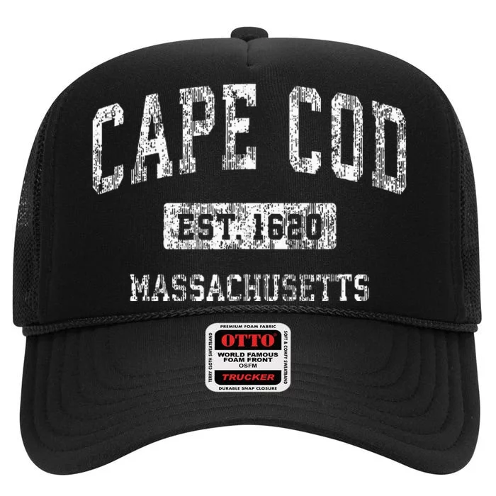 Cape Cod Massachusetts Ma Vintage Sports Established High Crown Mesh Trucker Hat