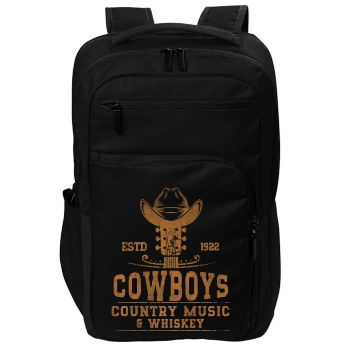 Cowboy Country Music And Whiskey Rodeo Day Whiskey Impact Tech Backpack