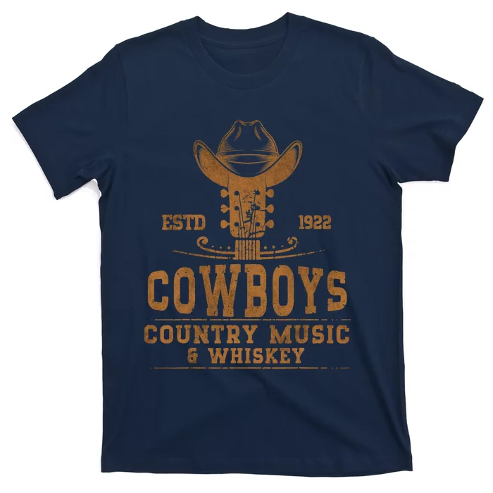 Cowboy Country Music And Whiskey Rodeo Day Whiskey T-Shirt