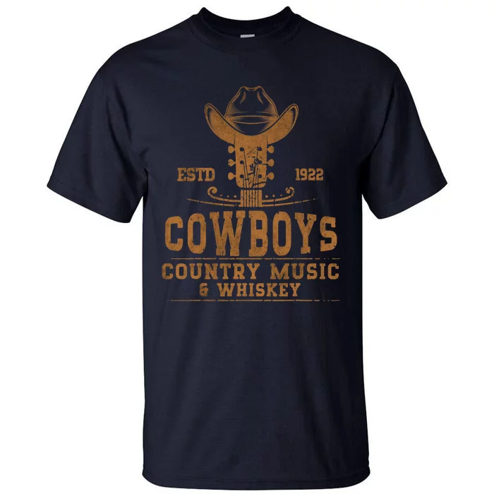 Cowboy Country Music And Whiskey Rodeo Day Whiskey Tall T-Shirt