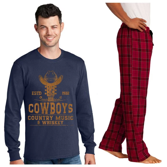 Cowboy Country Music And Whiskey Rodeo Day Whiskey Long Sleeve Pajama Set