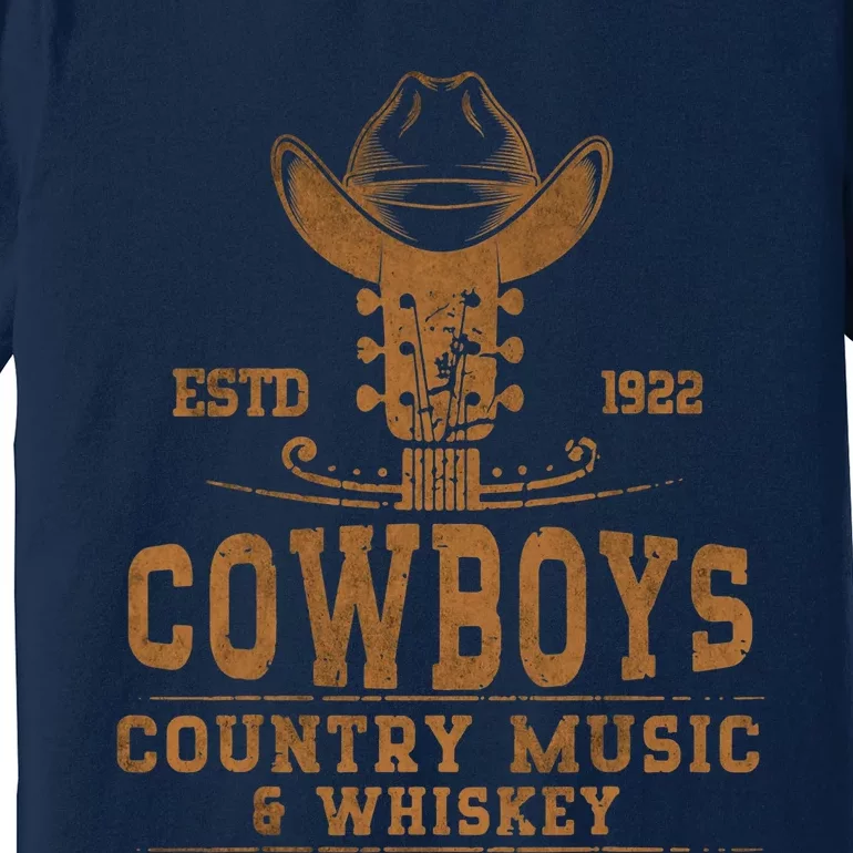 Cowboy Country Music And Whiskey Rodeo Day Whiskey Premium T-Shirt