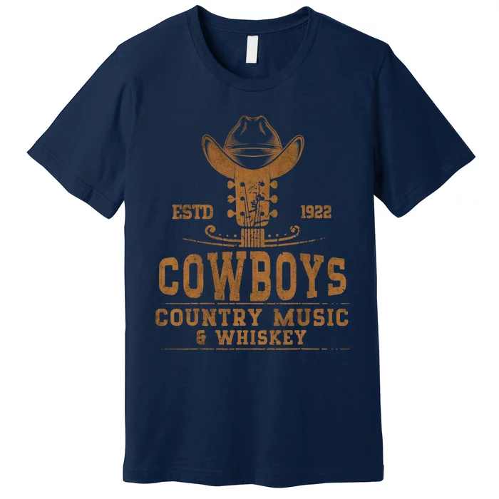 Cowboy Country Music And Whiskey Rodeo Day Whiskey Premium T-Shirt