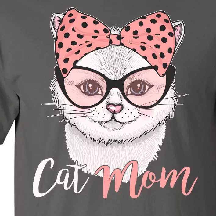 Cute Cat Mom Polka Dot Bow Bandana Tall T-Shirt