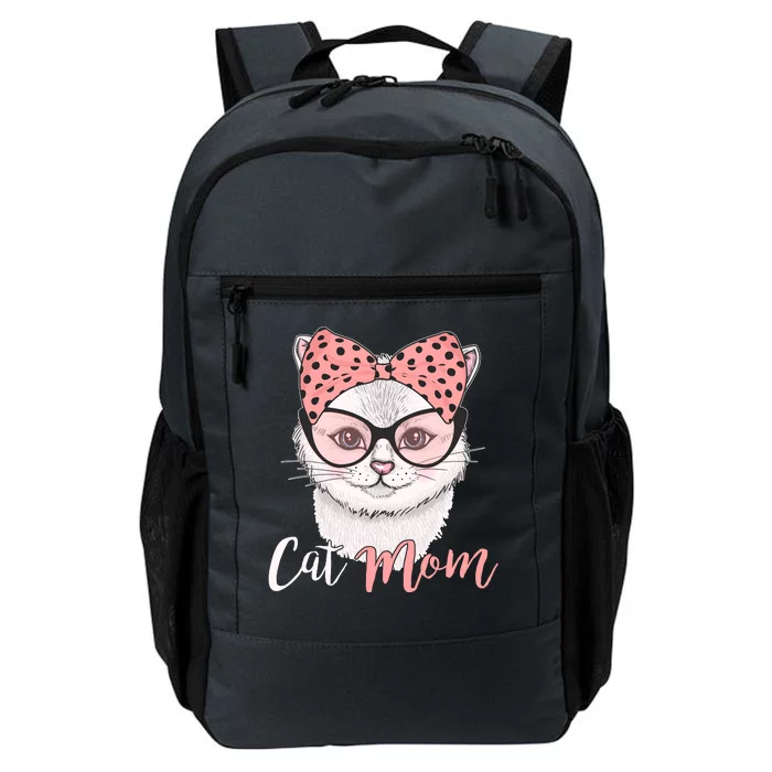 Cute Cat Mom Polka Dot Bow Bandana Daily Commute Backpack