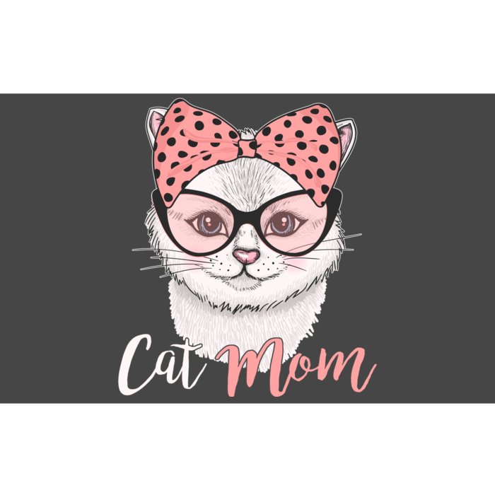 Cute Cat Mom Polka Dot Bow Bandana Bumper Sticker