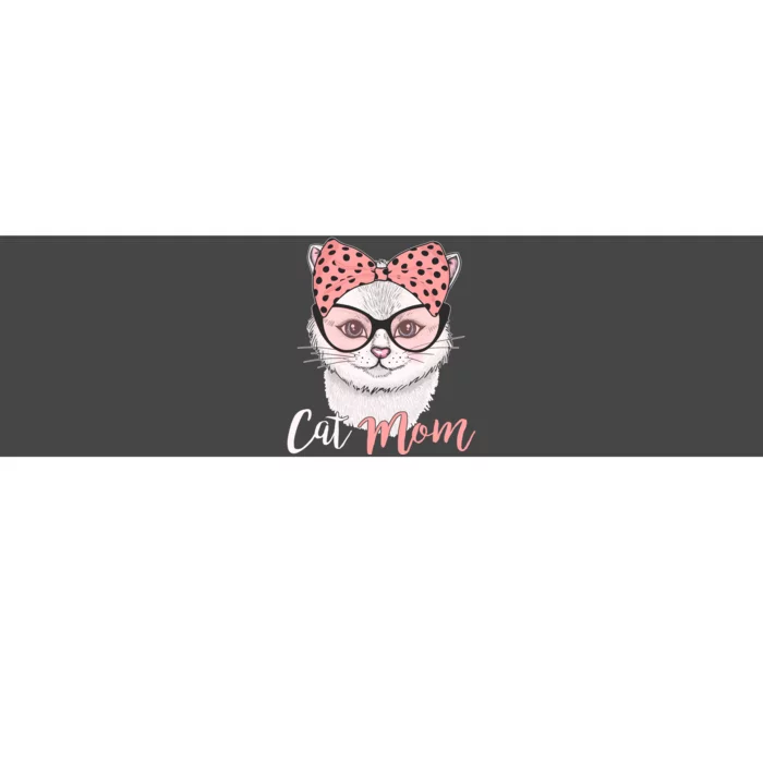 Cute Cat Mom Polka Dot Bow Bandana Bumper Sticker