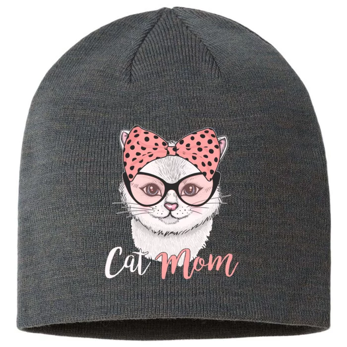 Cute Cat Mom Polka Dot Bow Bandana 8 1/2in Sustainable Knit Beanie