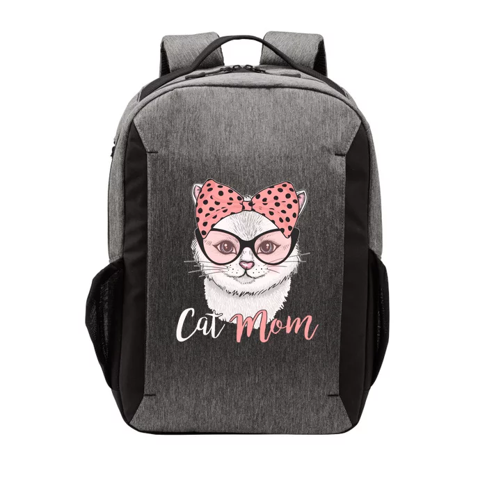 Cute Cat Mom Polka Dot Bow Bandana Vector Backpack