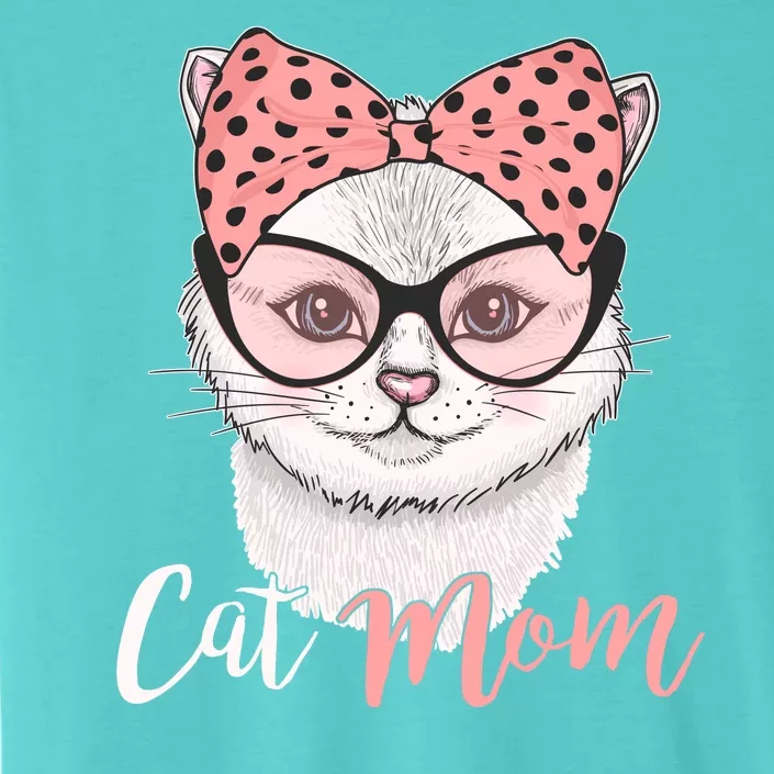 Cute Cat Mom Polka Dot Bow Bandana ChromaSoft Performance T-Shirt