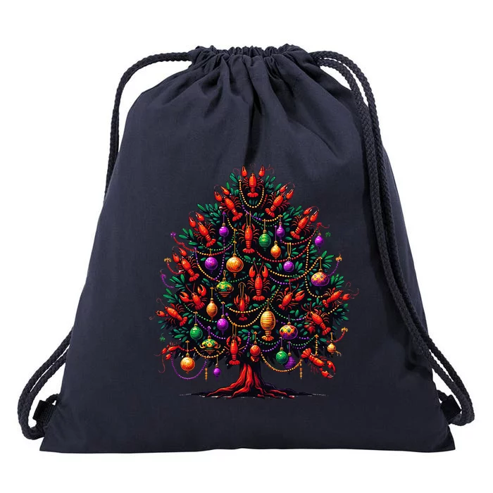 Crawfish Crayfish Mardi Gras Tree New Orleans Festival Drawstring Bag