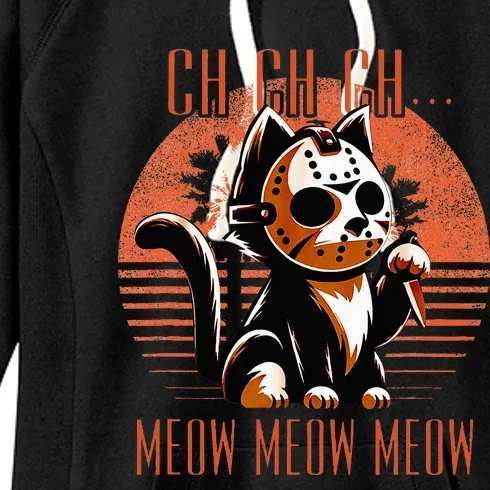 Ch Ch Meow Meow Meow Funny Animal Horror Movie Cute Kitten Women's Fleece Hoodie