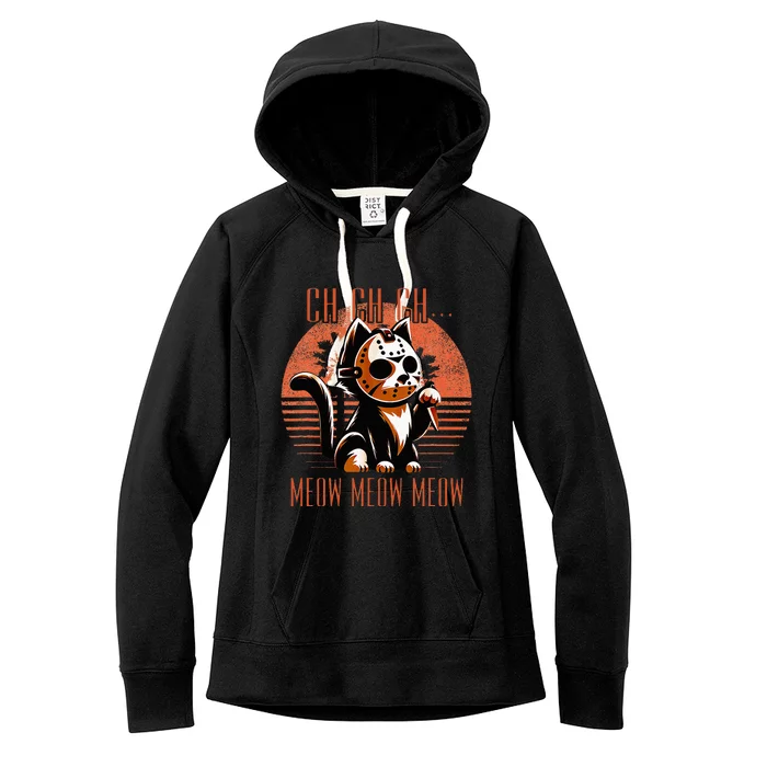 Ch Ch Meow Meow Meow Funny Animal Horror Movie Cute Kitten Women's Fleece Hoodie