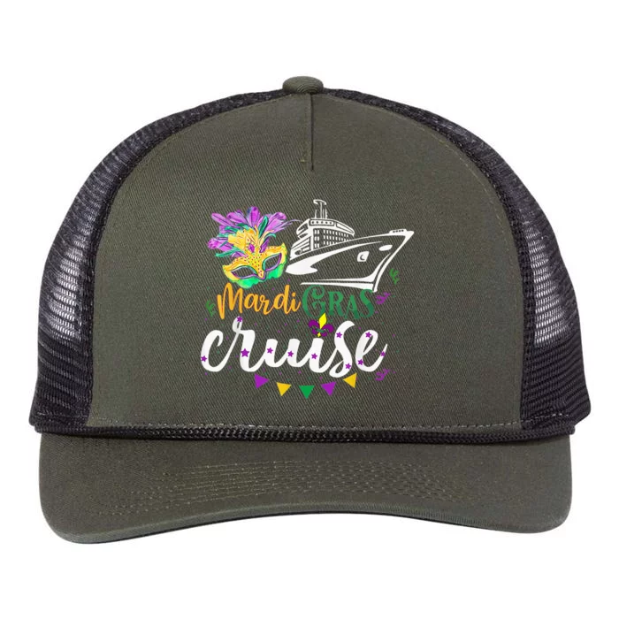 Cruise Cruising Mask Cruise Ship Beads Mardi Gras Retro Rope Trucker Hat Cap