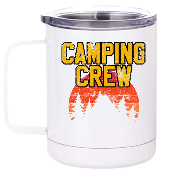 Camping Crew Mountain Hiking Camper Road Trip Matching Group Meaningful Gift Front & Back 12oz Stainless Steel Tumbler Cup