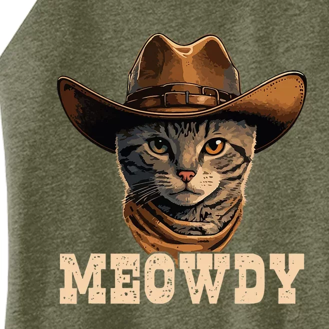 Cowboy Cat Meowdy Women’s Perfect Tri Rocker Tank