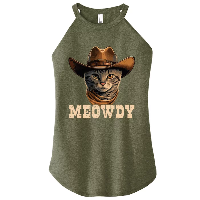 Cowboy Cat Meowdy Women’s Perfect Tri Rocker Tank