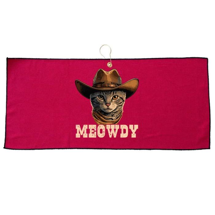 Cowboy Cat Meowdy Large Microfiber Waffle Golf Towel