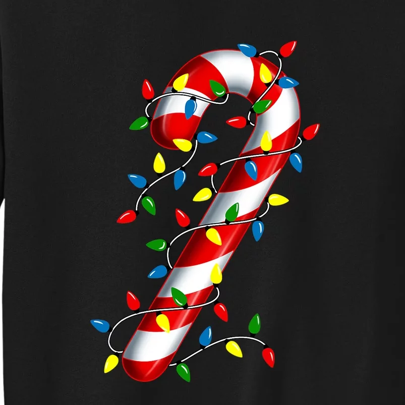 Candy Cane Merry And Bright Christmas Lights Candy Costume Tall Sweatshirt