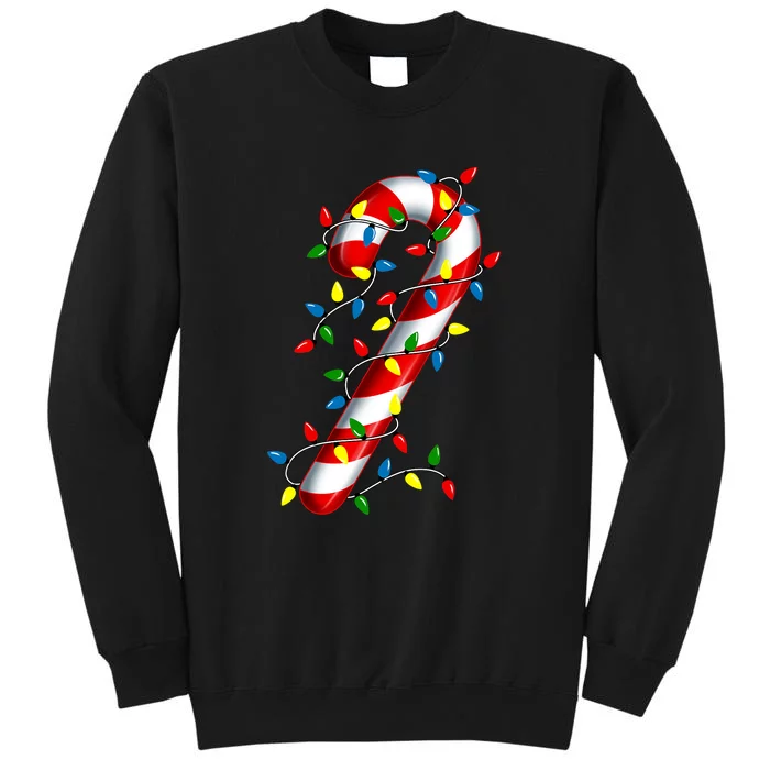 Candy Cane Merry And Bright Christmas Lights Candy Costume Tall Sweatshirt