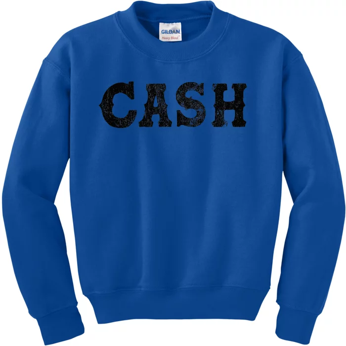 Cash Country Music Lovers Outlaw Vintage Retro Distressed Kids Sweatshirt