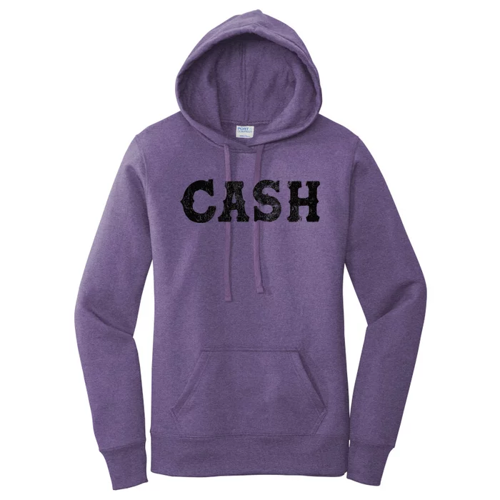 Cash Country Music Lovers Outlaw Vintage Retro Distressed Women's Pullover Hoodie