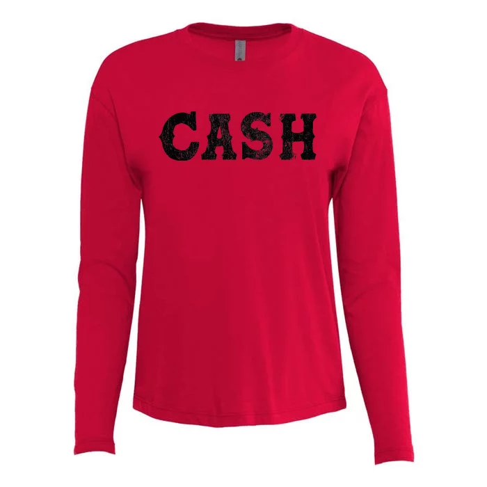 Cash Country Music Lovers Outlaw Vintage Retro Distressed Womens Cotton Relaxed Long Sleeve T-Shirt