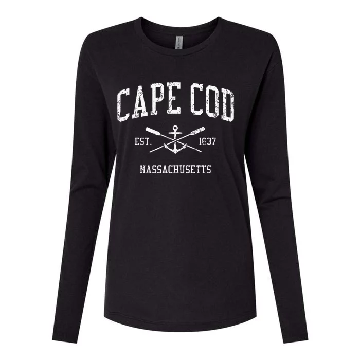 Cape Cod Ma Vintage Crossed Oars Sports Womens Cotton Relaxed Long Sleeve T-Shirt