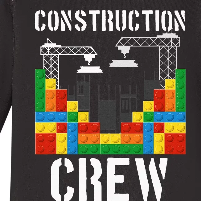 Construction Crew Master Builder Bricklayer Building Blocks Baby Long Sleeve Bodysuit