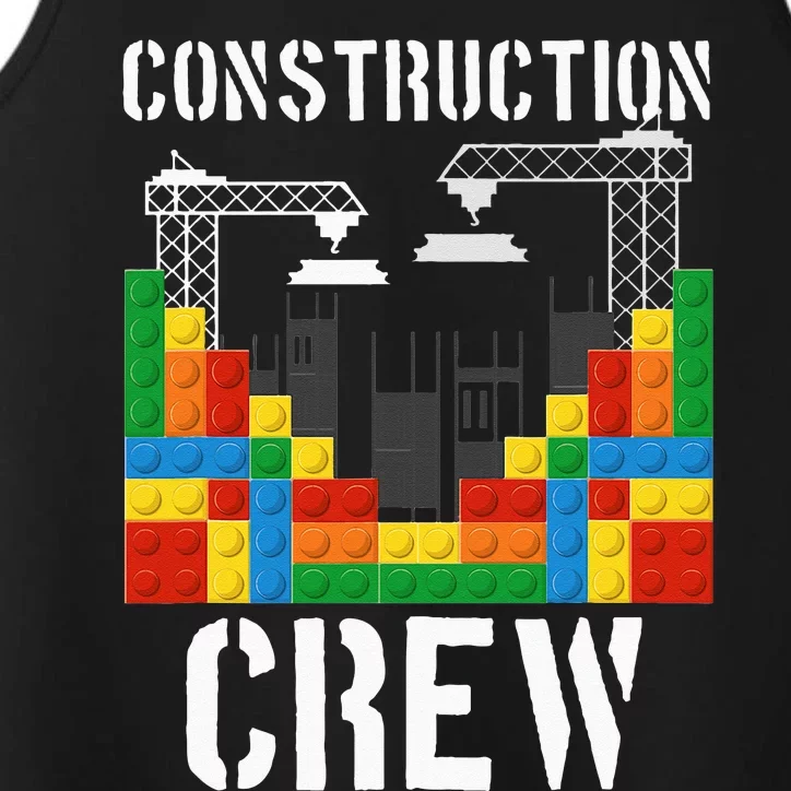 Construction Crew Master Builder Bricklayer Building Blocks Performance Tank