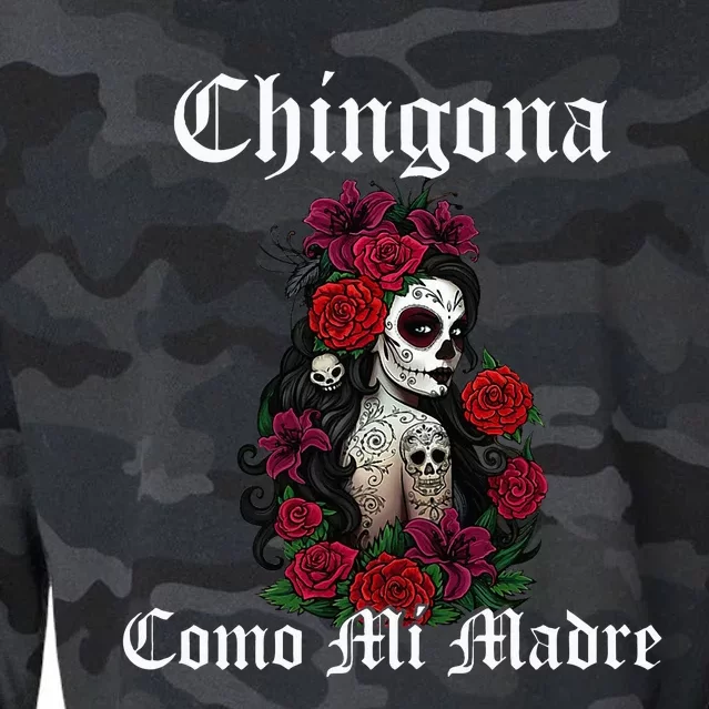 Chingona Como Mi Madre Latina Mexican Cropped Pullover Crew