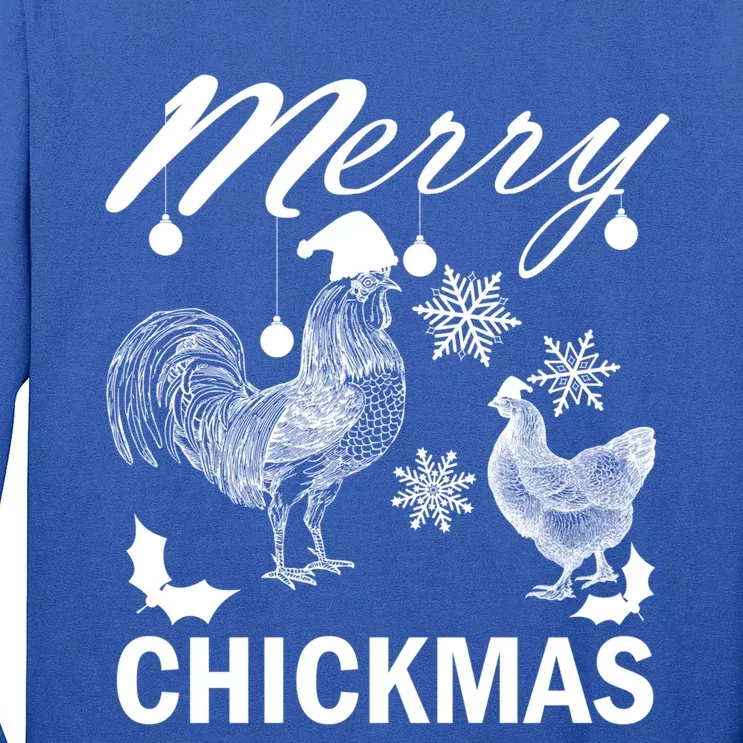 Chicken Christmas Merry Chickmas Santa Claus Hat Funny Xmas Gift Long Sleeve Shirt