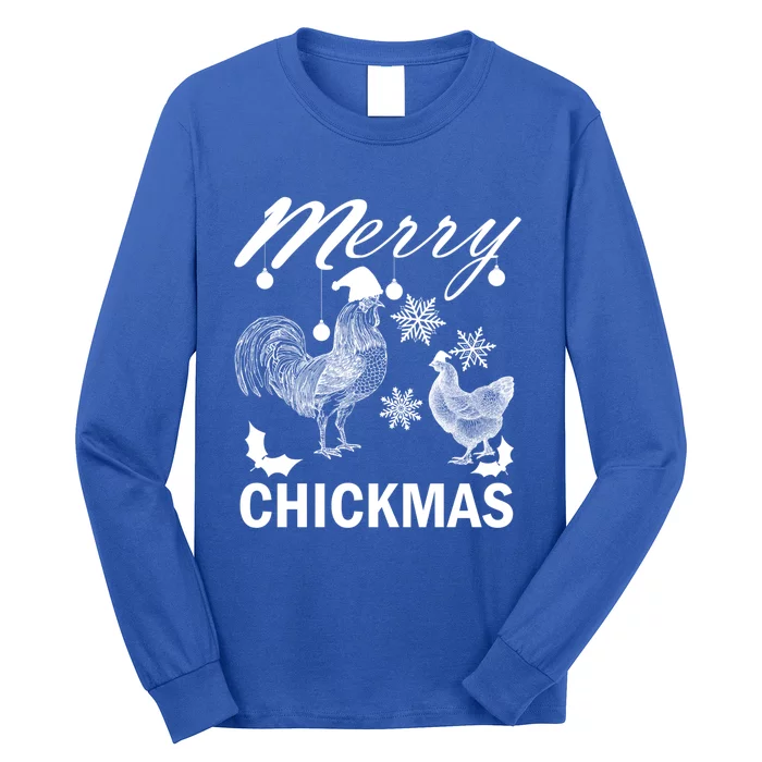 Chicken Christmas Merry Chickmas Santa Claus Hat Funny Xmas Gift Long Sleeve Shirt