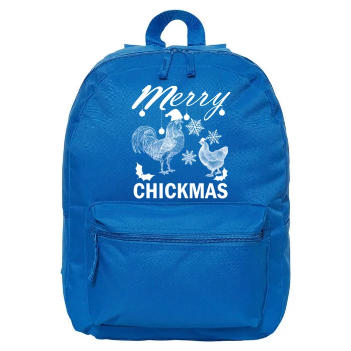 Chicken Christmas Merry Chickmas Santa Claus Hat Funny Xmas Gift 16 in Basic Backpack