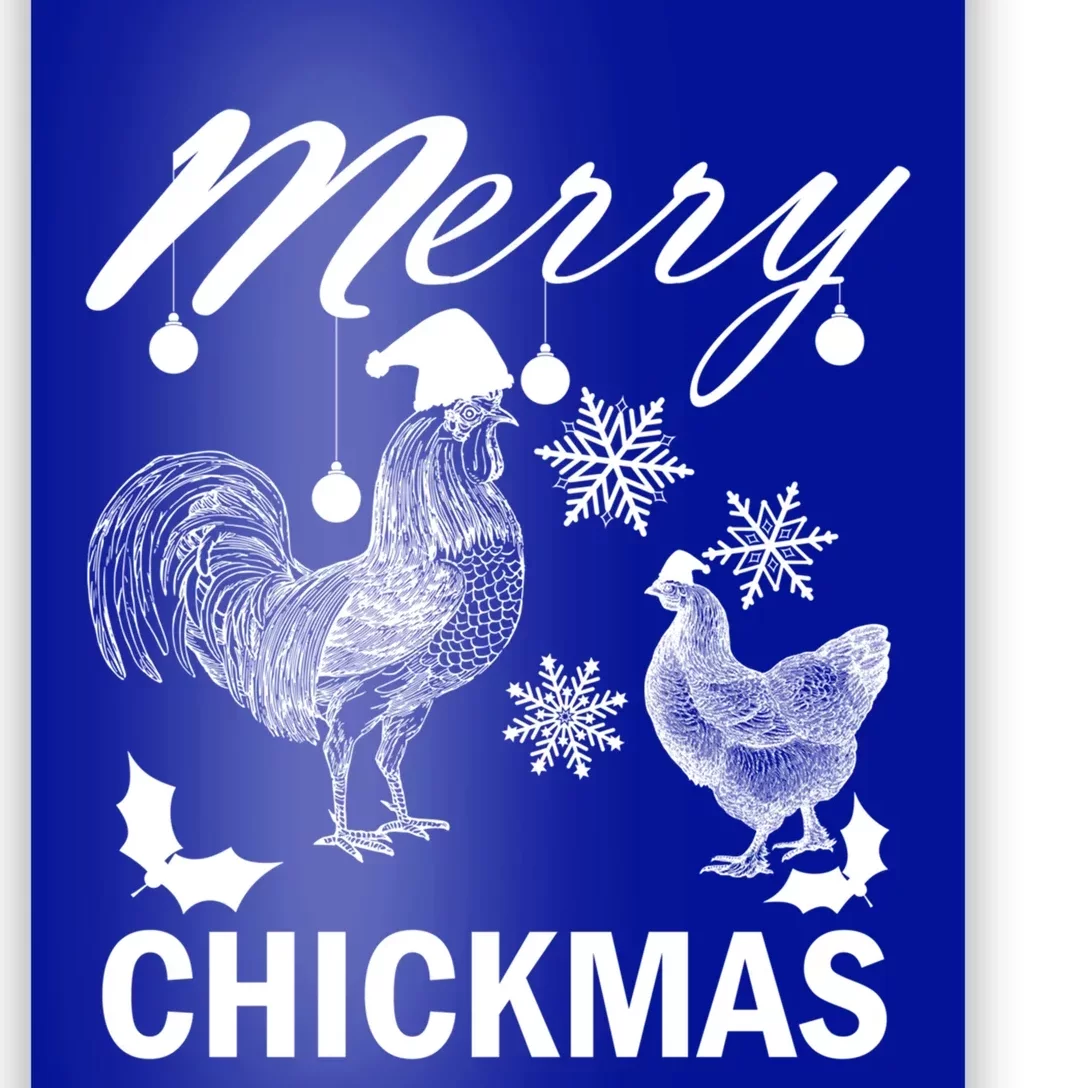 Chicken Christmas Merry Chickmas Santa Claus Hat Funny Xmas Gift Poster