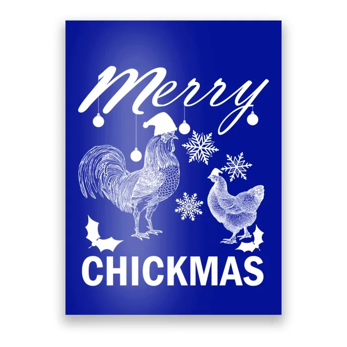 Chicken Christmas Merry Chickmas Santa Claus Hat Funny Xmas Gift Poster