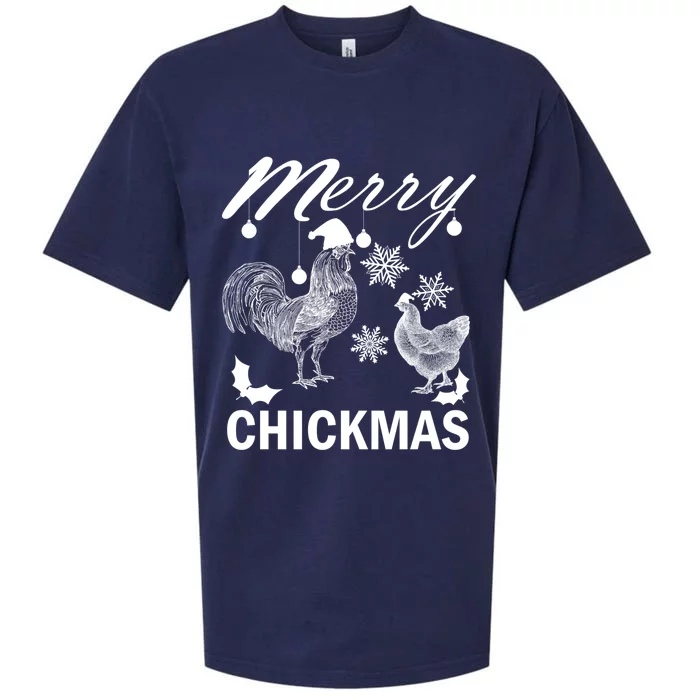 Chicken Christmas Merry Chickmas Santa Claus Hat Funny Xmas Gift Sueded Cloud Jersey T-Shirt